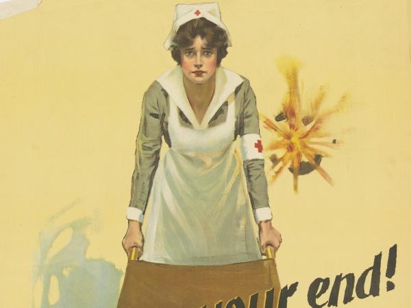  Poster depicting a Red Cross nurse.