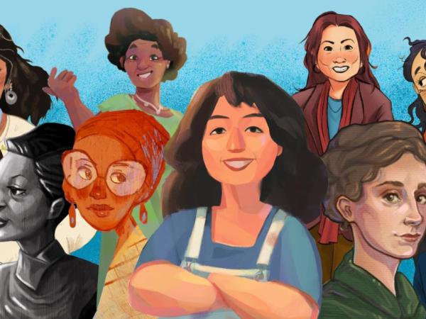 Comic of ten different women artists all drawn in different styles