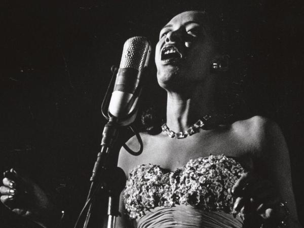 Photo of Billie Holiday singing