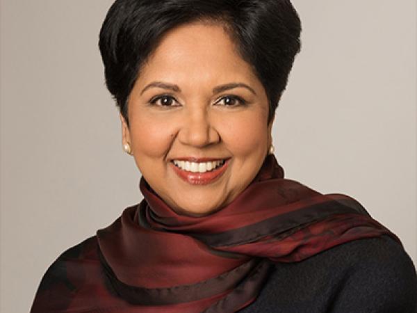 Headshot of Indra Nooyi.