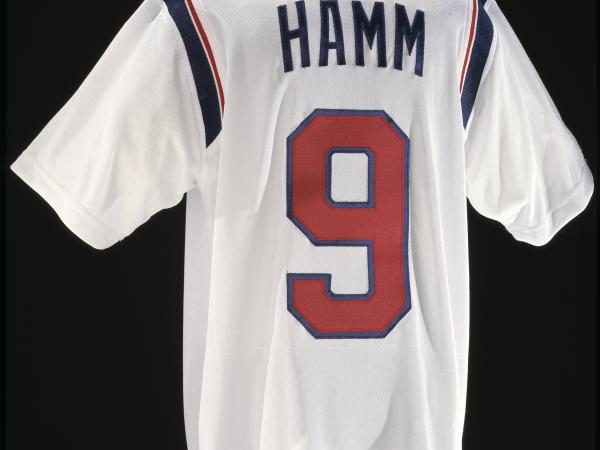 White jersey with Hamm and red 9.