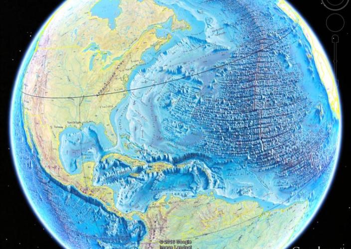 A map of the Mid Ocean Ridge