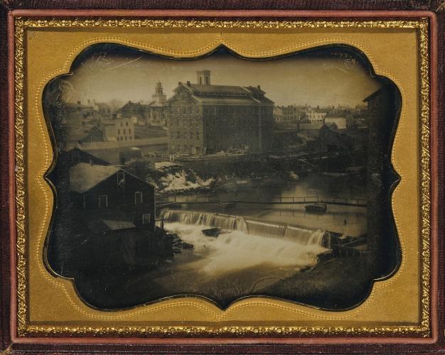 Daguerreotype image of outdoor scenery in Seneca Falls, New York