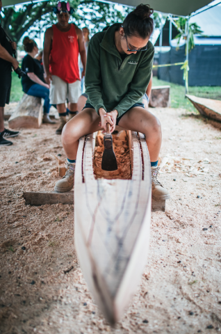 Smithsonian Merrie Monarch Womens Canoe Carving Program