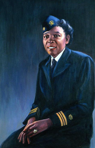 Painting of Mary Mills in military uniform