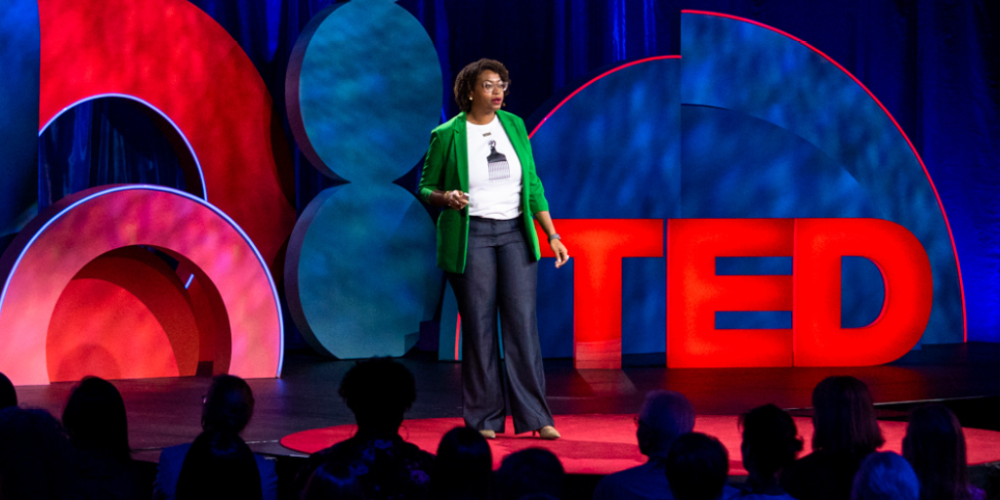 Ariana Curtis speaking at TED Women 2018