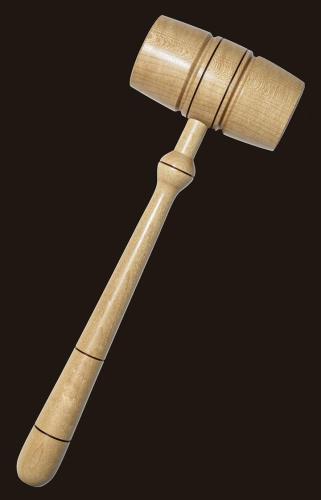 A gavel on a white background