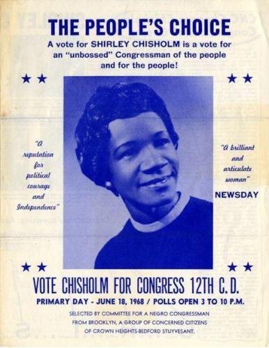 Pamphlet from Shirley Chisholm’s 1968 Congressional campaign